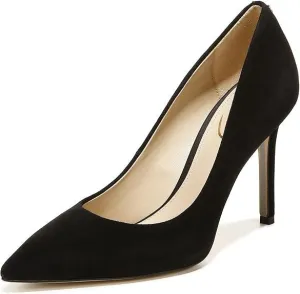 Heeled Stiletto Sam Toe Suede Slip Fashion Edelman Pumps Smart technology Hazel On Black Limited stock Pointed