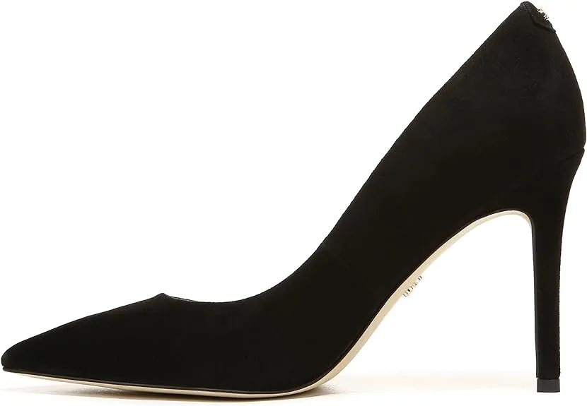 Heeled Stiletto Sam Toe Suede Slip Fashion Edelman Pumps Smart technology Hazel On Black Limited stock Pointed
