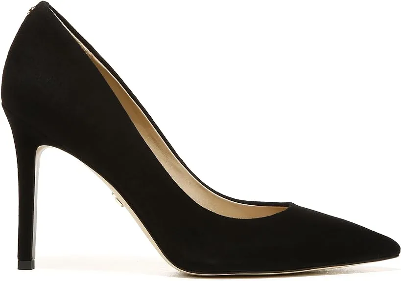 Heeled Stiletto Sam Toe Suede Slip Fashion Edelman Pumps Smart technology Hazel On Black Limited stock Pointed