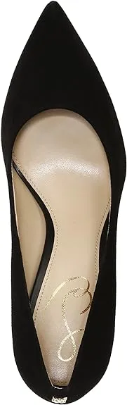 Heeled Stiletto Sam Toe Suede Slip Fashion Edelman Pumps Smart technology Hazel On Black Limited stock Pointed