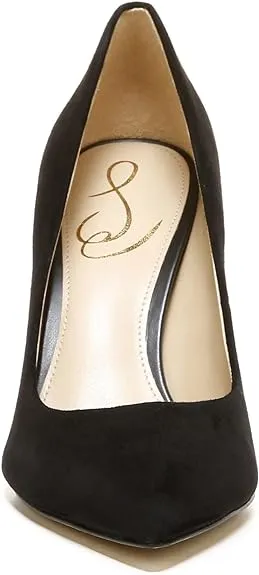 Heeled Stiletto Sam Toe Suede Slip Fashion Edelman Pumps Smart technology Hazel On Black Limited stock Pointed
