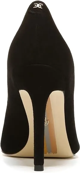 Heeled Stiletto Sam Toe Suede Slip Fashion Edelman Pumps Smart technology Hazel On Black Limited stock Pointed