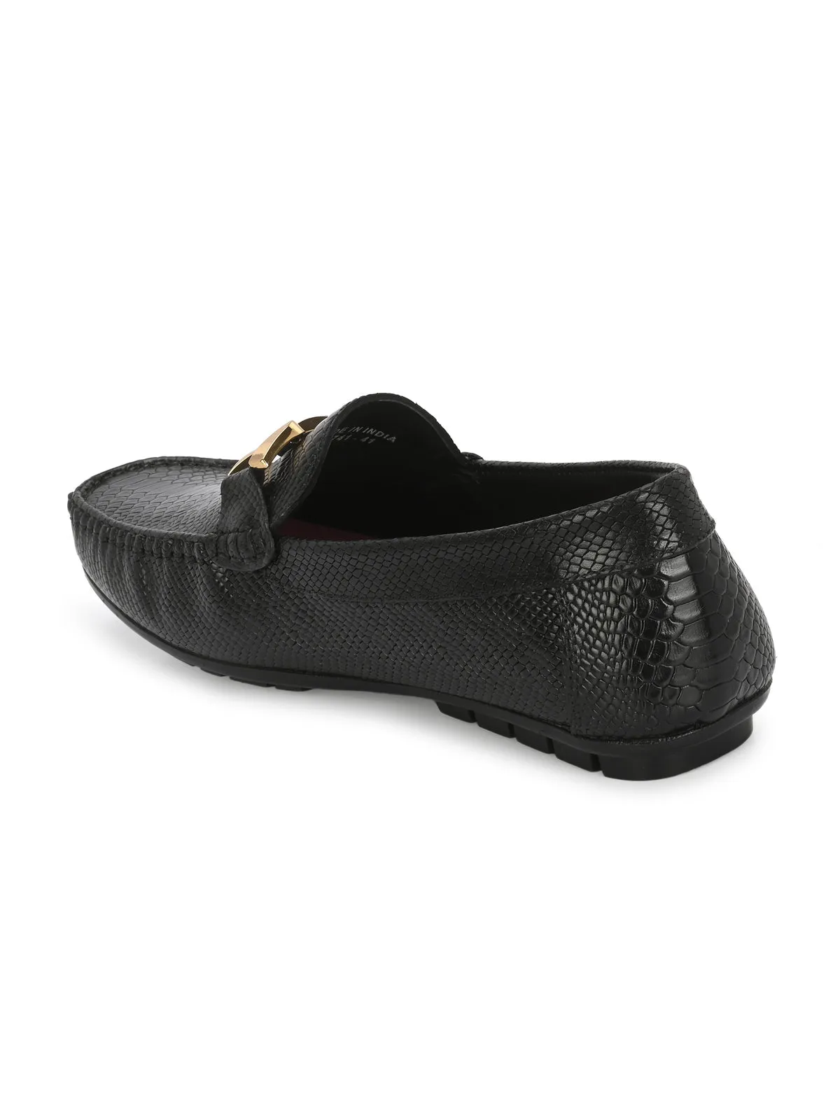 Hertz Black Leather Loafers