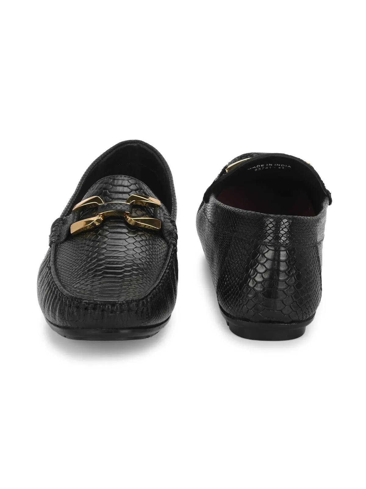 Hertz Black Leather Loafers
