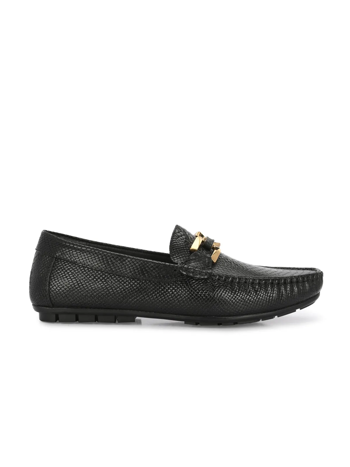 Hertz Black Leather Loafers