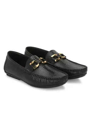 Hertz Black Leather Loafers