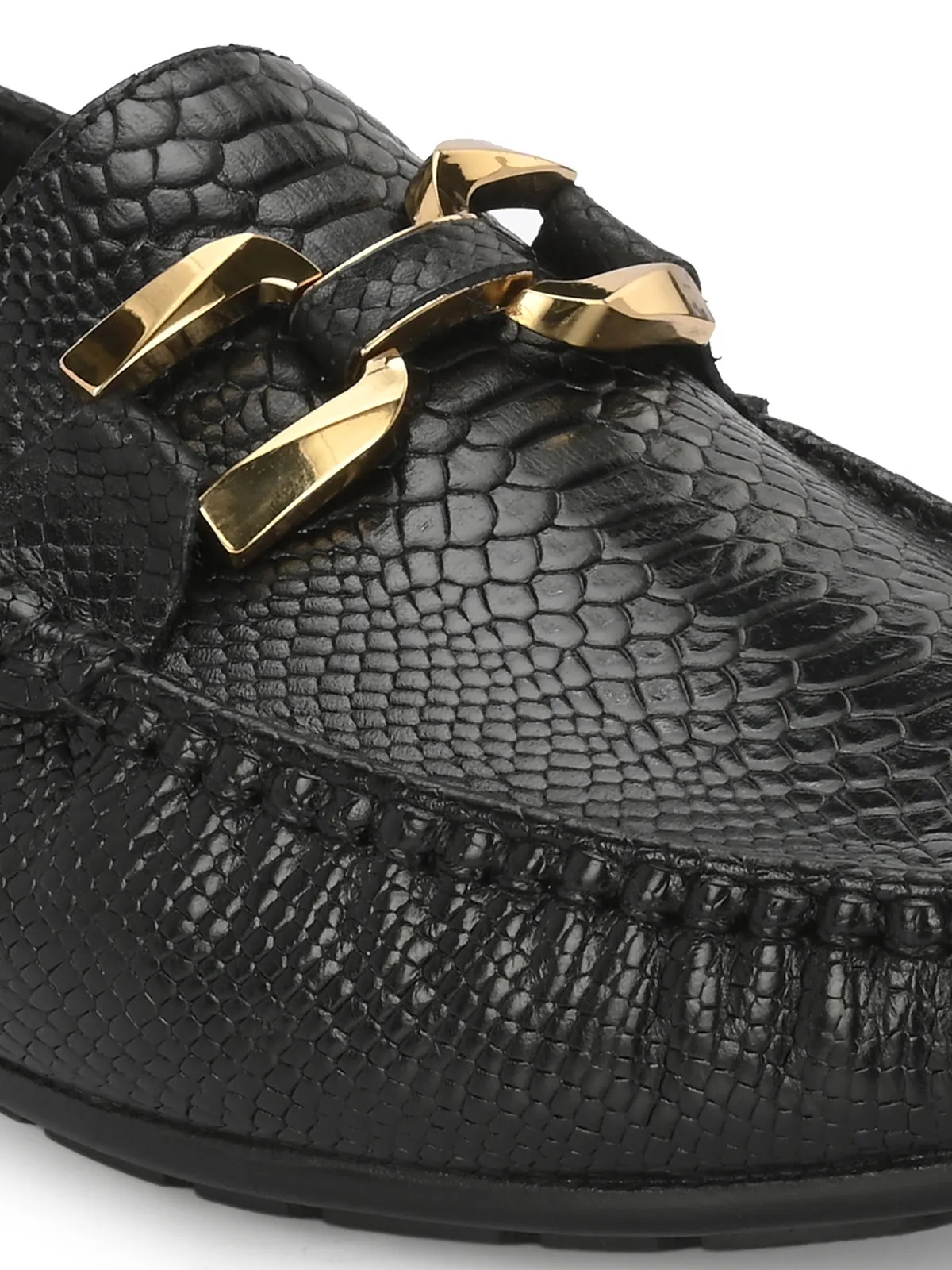 Hertz Black Leather Loafers