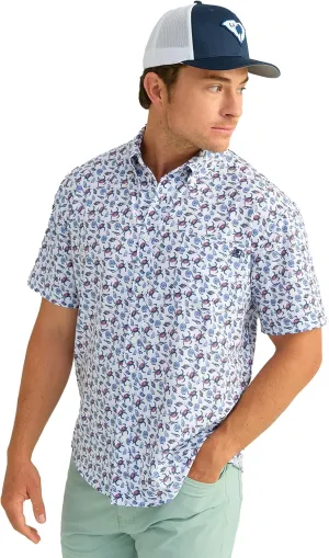 HUK Men's Kona Pattern Short Sleeve Fishing Button Down Shirt
