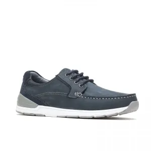 Hush Puppies FLYNN Mens Leather Boat Shoes Navy