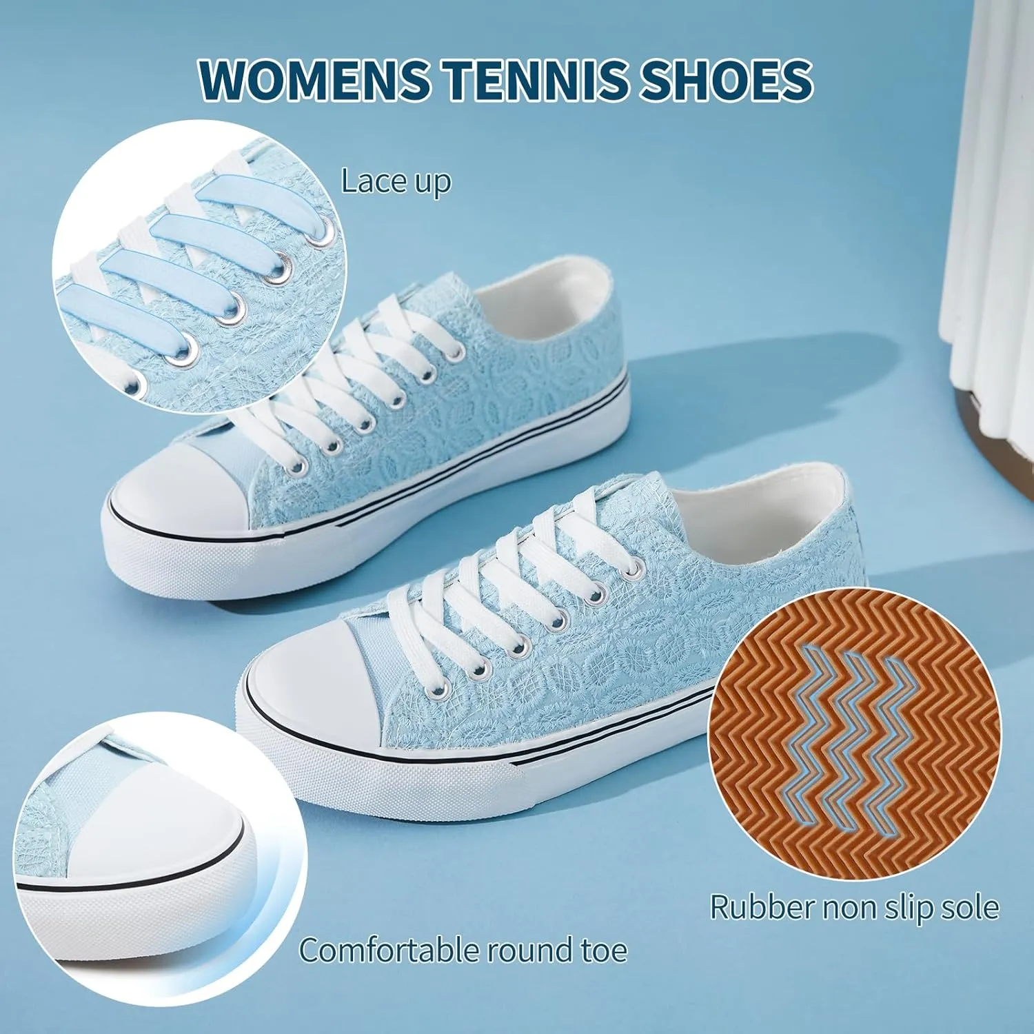 HYPOCRUTE Womens White Tennis Shoes Embroidered Flower Low Top Women Canvas Shoes Women’s Fashion Sneakers