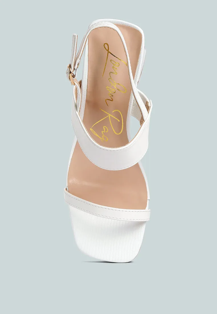 Kirk Elasticated Gussets Block Heel Sandals By Ruw