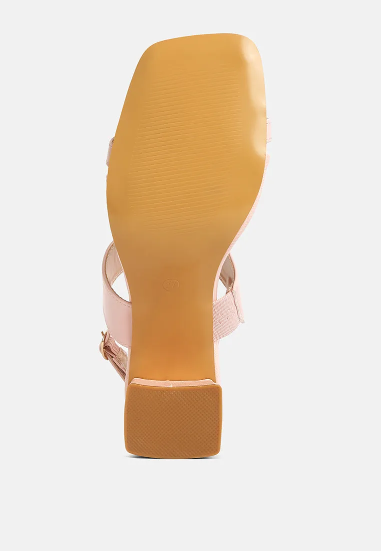 Kirk Elasticated Gussets Block Heel Sandals By Ruw