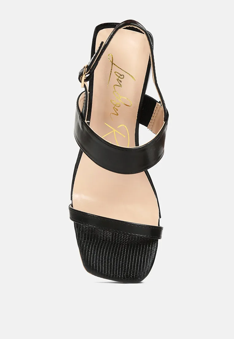 Kirk Elasticated Gussets Block Heel Sandals By Ruw