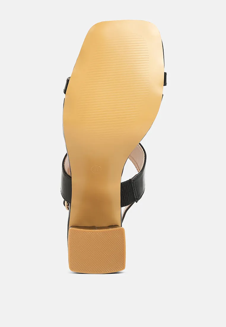 Kirk Elasticated Gussets Block Heel Sandals By Ruw