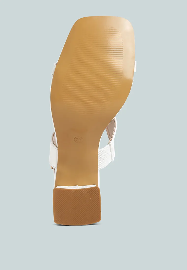 Kirk Elasticated Gussets Block Heel Sandals By Ruw