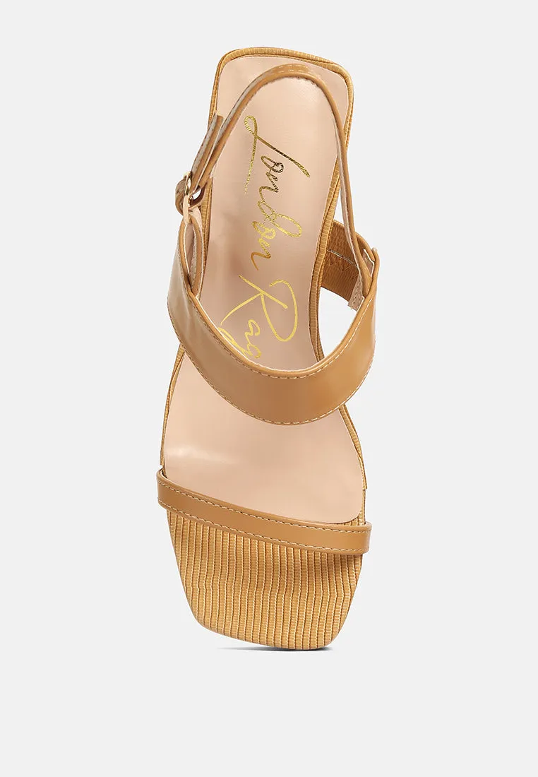 Kirk Elasticated Gussets Block Heel Sandals By Ruw