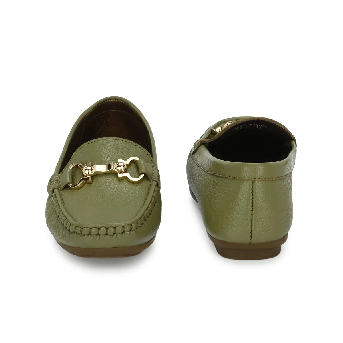Lexi Olive Leather Loafers