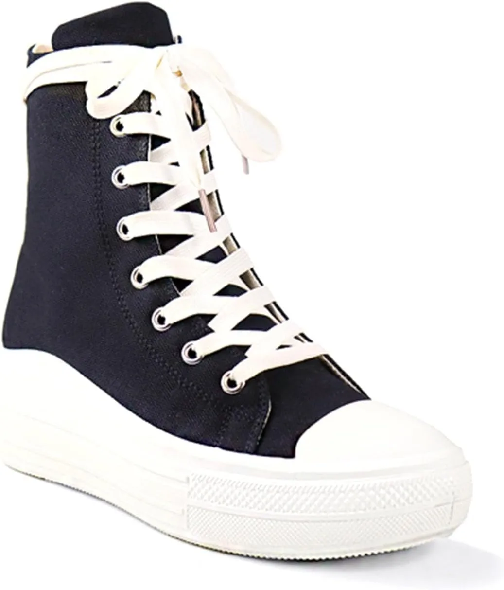 Liliana Swoosh-1 Women's Canvas or Leatherette Ankle High Boots High Top Fashion Sneakers