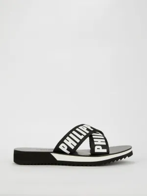 Logo Criss Cross Flat Sandals