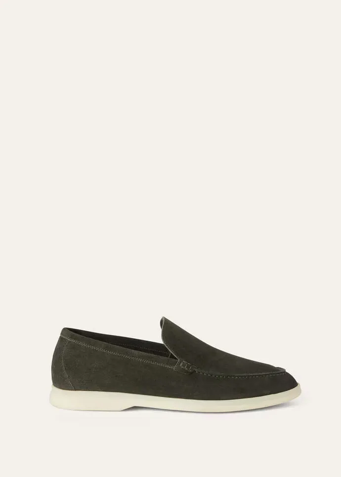 Loro Piana Summer Walk Loafers Suede  Mimetico