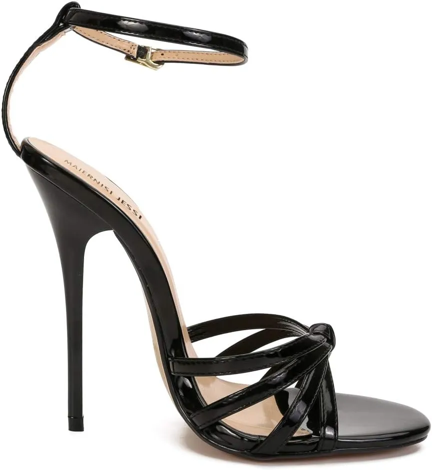 MAIERNISI JESSI Unisex Men's Women's Corss Strap Ankle Buckle Stiletto High Heels Sandals