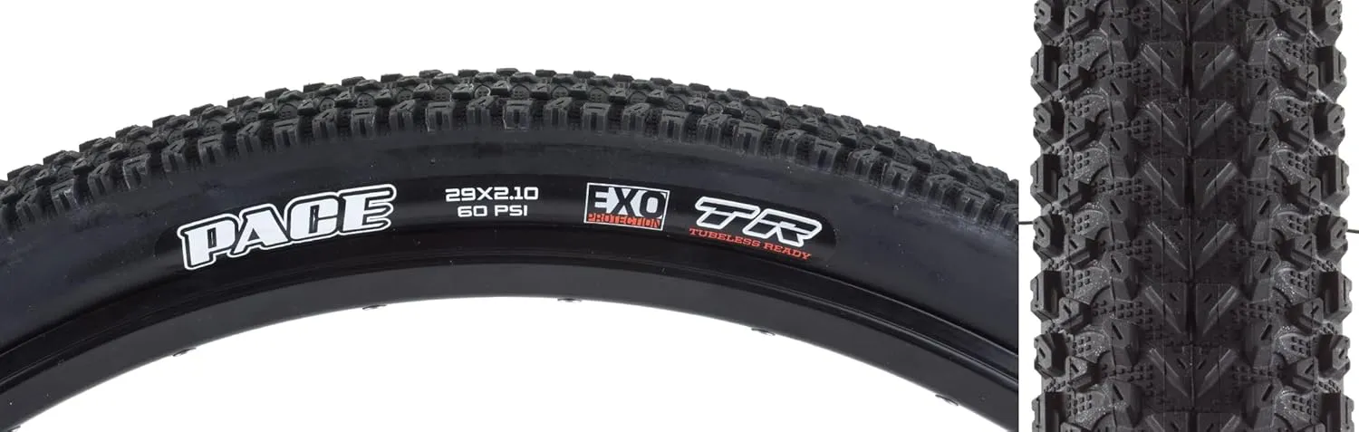 Maxxis Pace - 29x2.10 - Mountain Bike Tire, Dual Compound with EXO Puncture Protection, Tubeless Ready, E25, 53-622