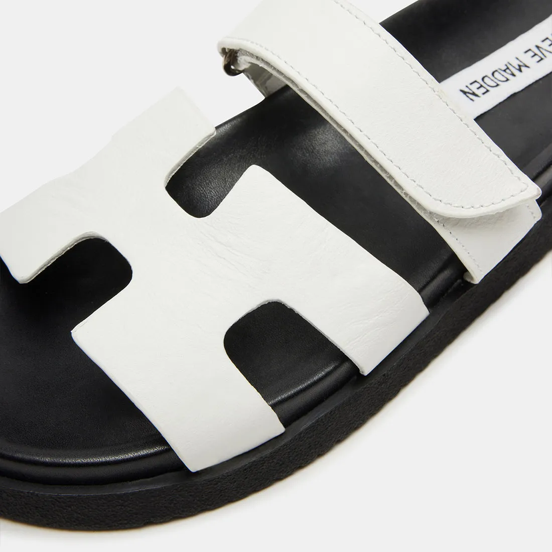 MAYVEN-CN WHITE ACTION LEATHER SANDALS