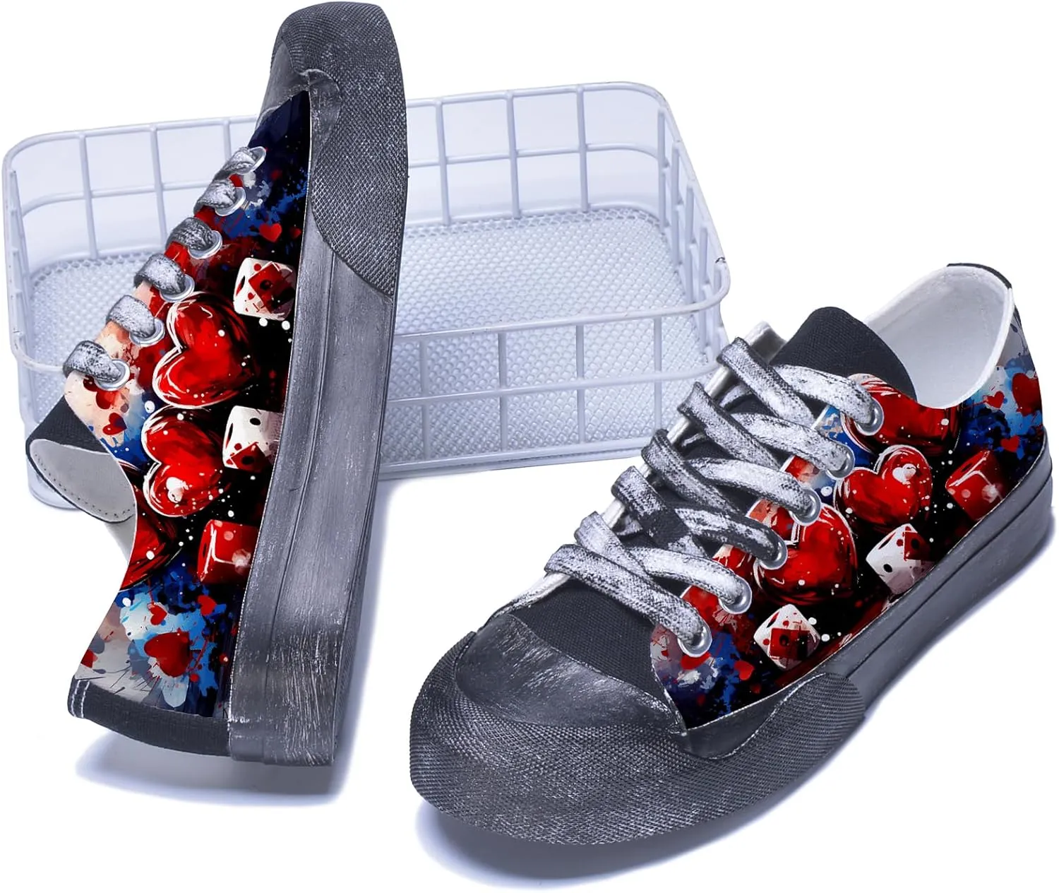 Men Skull Printed Shoes Custom Personalized Design Cool Print Low Top Fashion Sneakers for Teen Boys Girls Student Women Canvas Shoes Cosplay Classic Casual Shoes