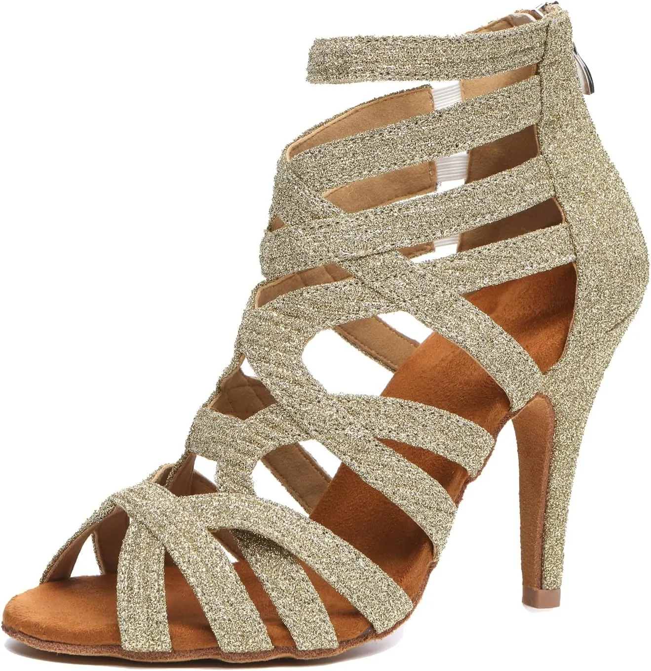 Minishion Ankle Dancing Heels Peep Toe Club Party Ankle Sandals Shoes