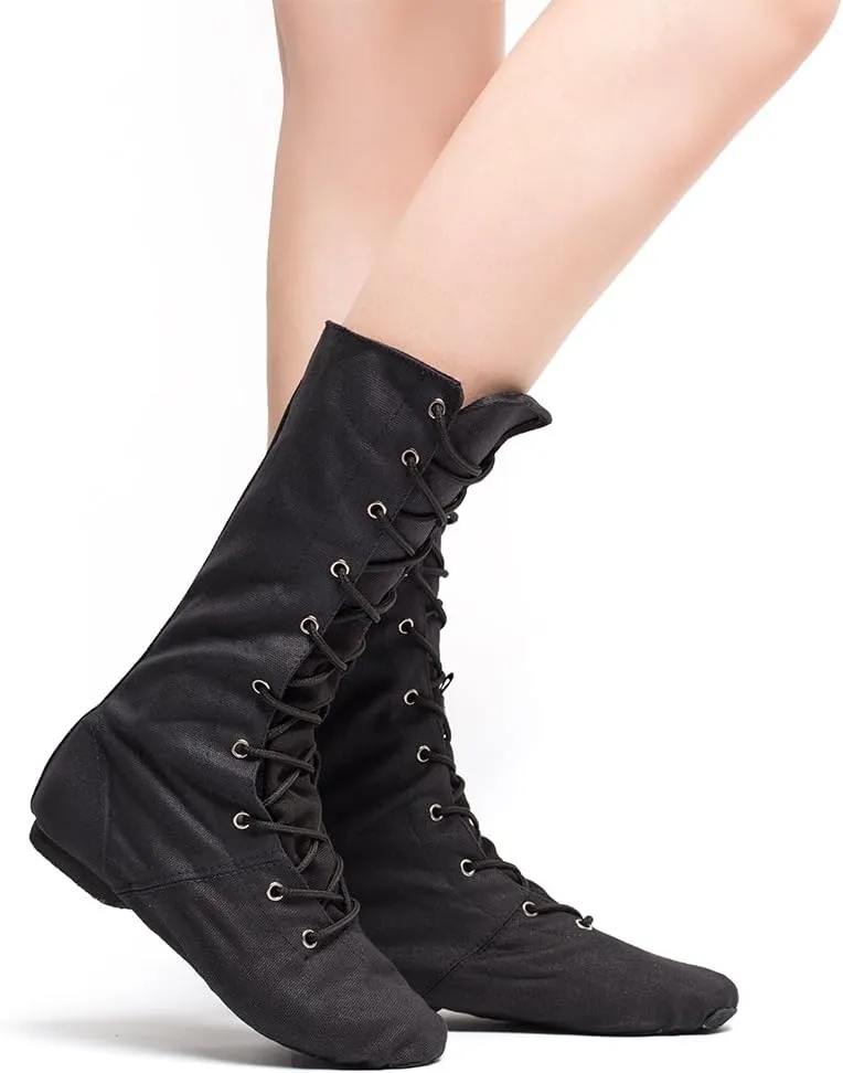 MSMAX Dancing Sneakers High Top Canvas Jazz Boots for Youth Women