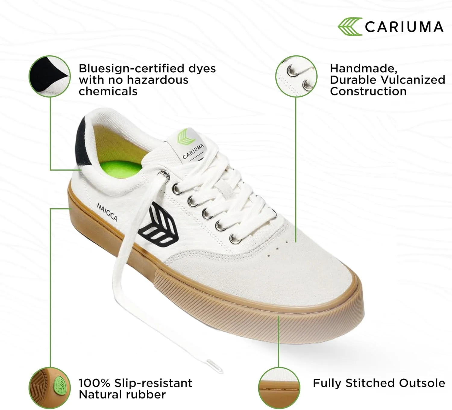 NAIOCA Suede Sneakers, Comfortable Shoes for Women, Lightweight & Sustainable, Versatile Casual Footwear with 100% Vegan Insoles, Rubber Soles