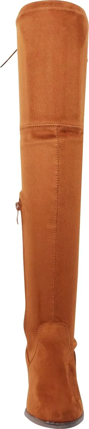 Nature Breeze Women Faux Suede Thigh High Drawstring Riding Boot FF72