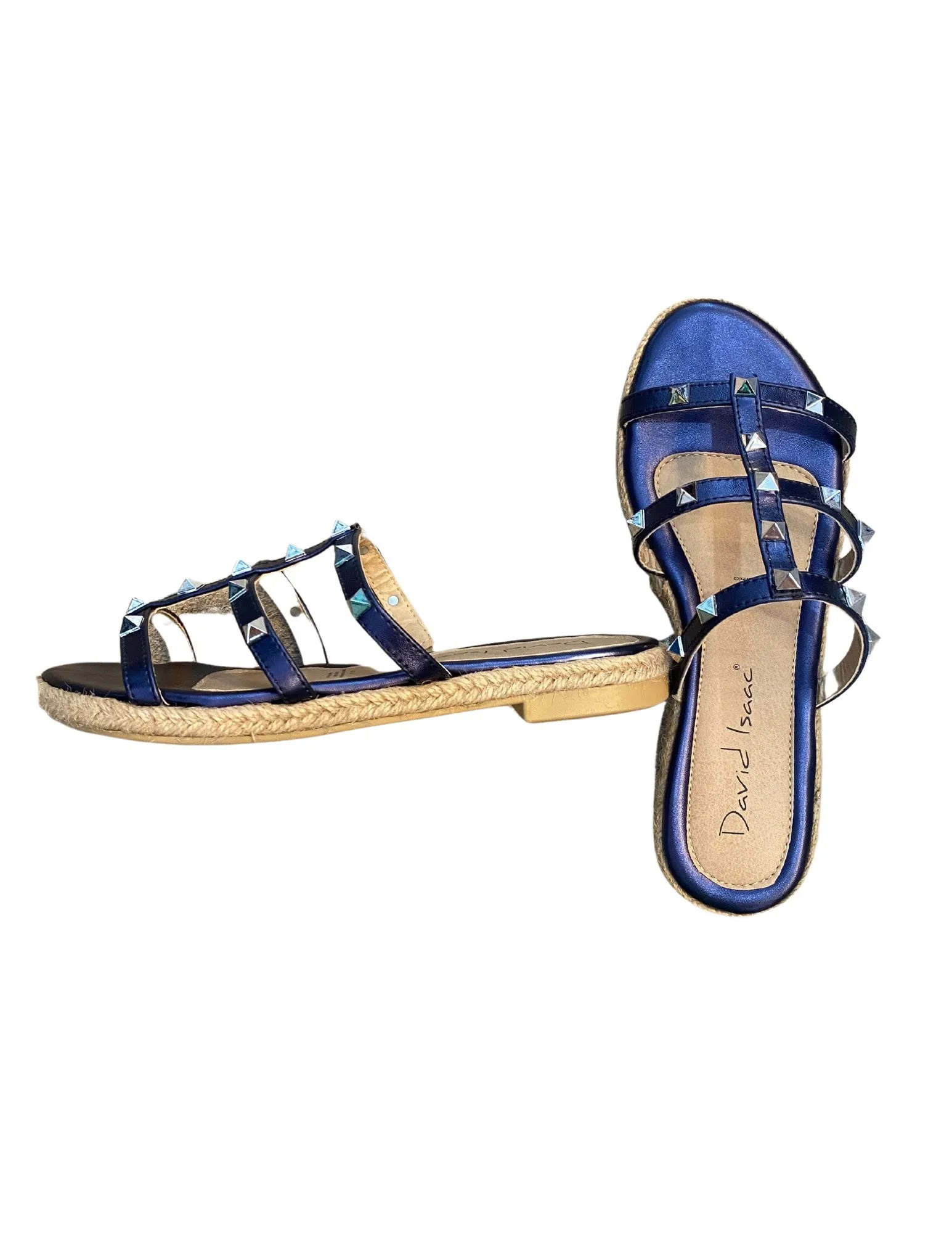 Navy Blue Studded Flats