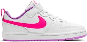 NIKE - BNWT & BOX - YOUTHS - SHOES SNEAKERS NIKE COURT BOROUGH LOW 2 (PSV) YOUTHS CHILDS BQ5451-111 - 12 C - WHITE/HYPER PINK-FUCHSIA GLOW