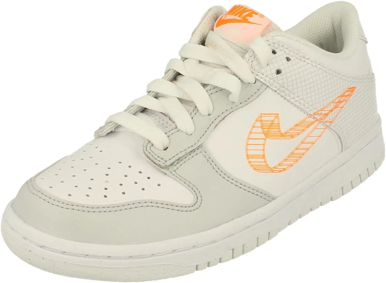 Nike Dunk Low SE GS M Trainers DR0171 Sneakers Shoes (UK 4.5 us 5Y EU 37.5, White Total Orange 100)