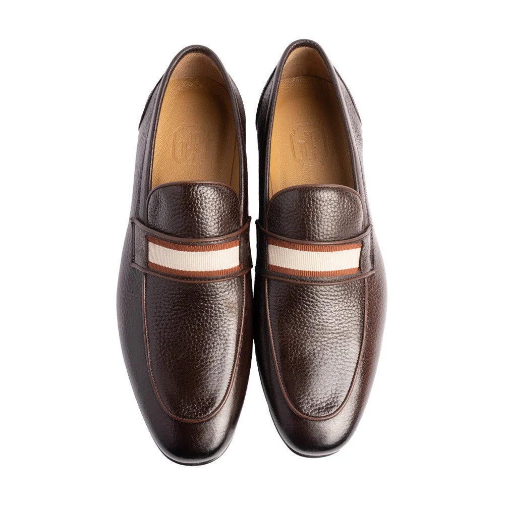 P00082 Depp Loafer with Contrast vamp- Brown