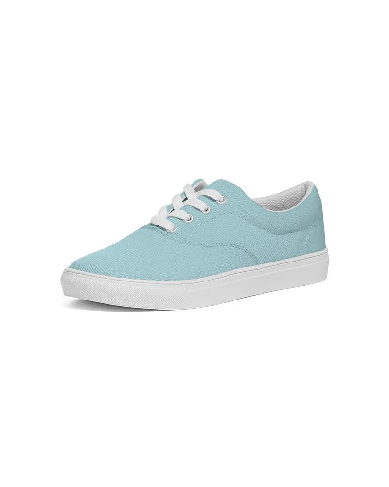 Pale Pastel Warm Cyan Men's Canvas Sneakers | Men's | Bright Pale Pastel Warm Cyan | C30M0Y8K0