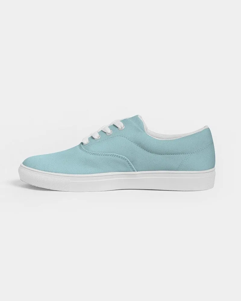 Pale Pastel Warm Cyan Men's Canvas Sneakers | Men's | Bright Pale Pastel Warm Cyan | C30M0Y8K0