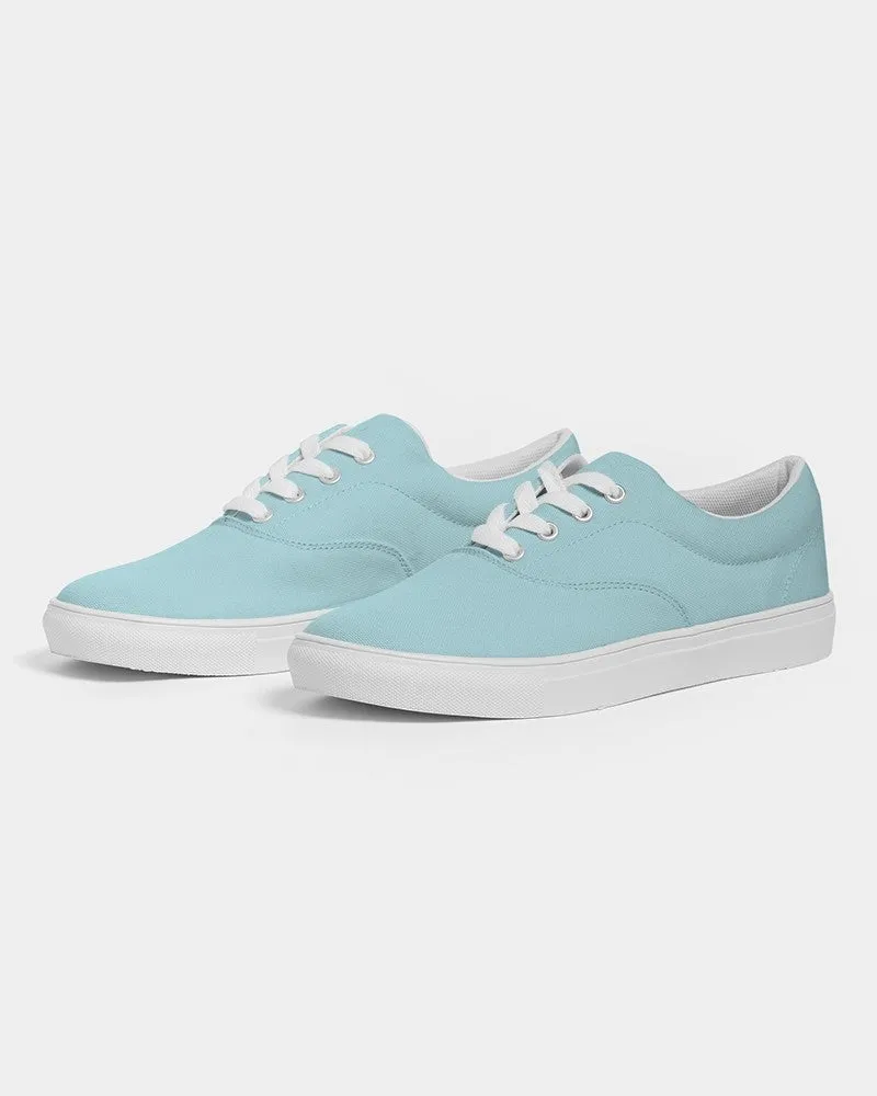 Pale Pastel Warm Cyan Men's Canvas Sneakers | Men's | Bright Pale Pastel Warm Cyan | C30M0Y8K0