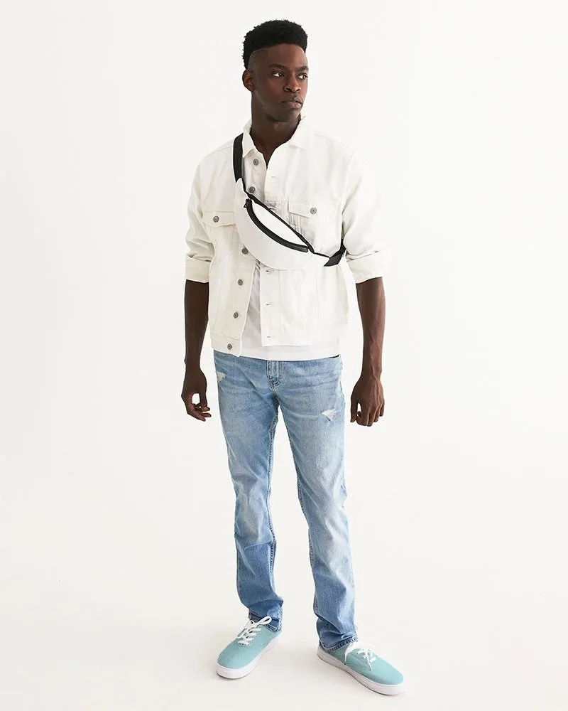 Pale Pastel Warm Cyan Men's Canvas Sneakers | Men's | Bright Pale Pastel Warm Cyan | C30M0Y8K0