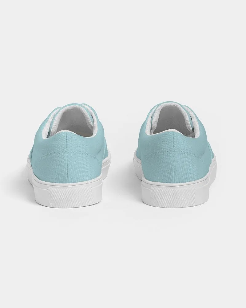 Pale Pastel Warm Cyan Men's Canvas Sneakers | Men's | Bright Pale Pastel Warm Cyan | C30M0Y8K0