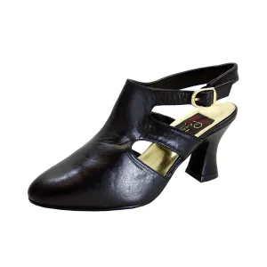 PEERAGE Jorja Women's Wide Width Louis-Heel Leather Dress Pumps