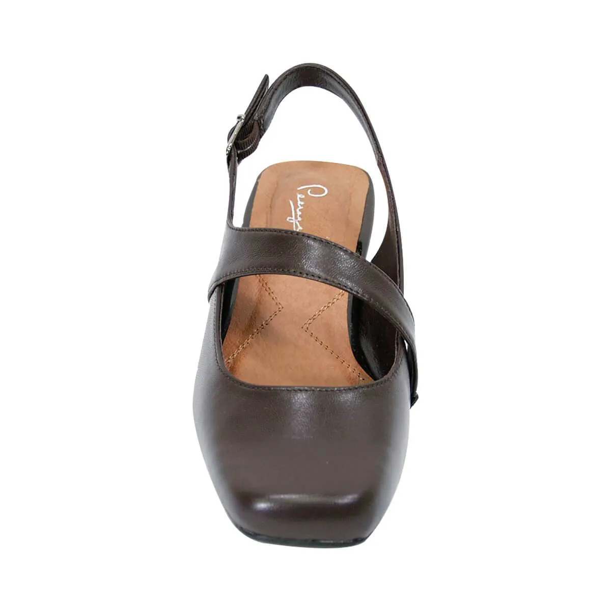 PEERAGE Trixie Women's Wide Width Leather Slingback Pumps