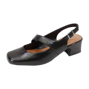 PEERAGE Trixie Women's Wide Width Leather Slingback Pumps