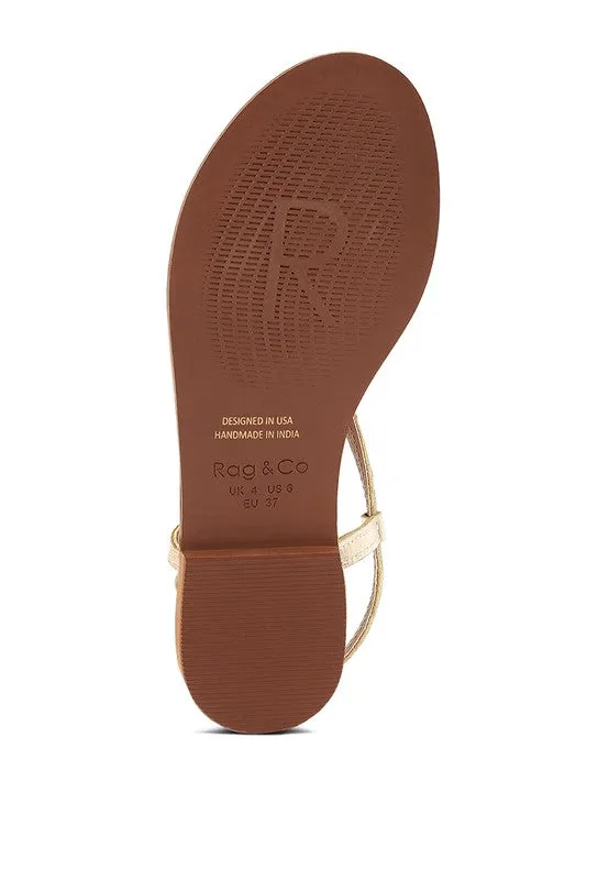 PHOEBE STRAPPY FLAT SANDALS  *GENUINE LEATHER*