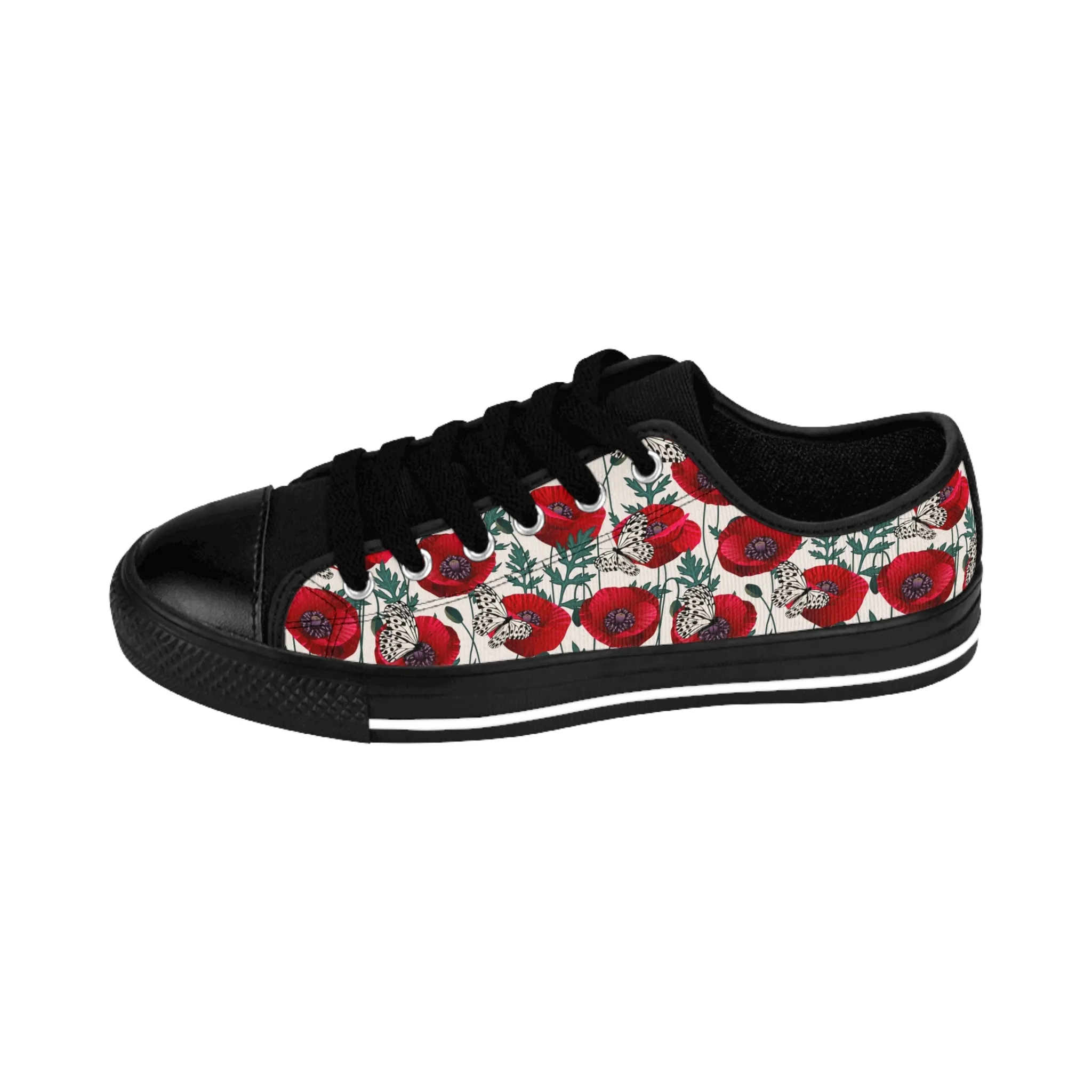 Red Poppies and Butterflies Women's Sneakers