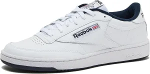 Reebok Men's Club C 85 Tennis Sneaker, White/Navy Blue, 5