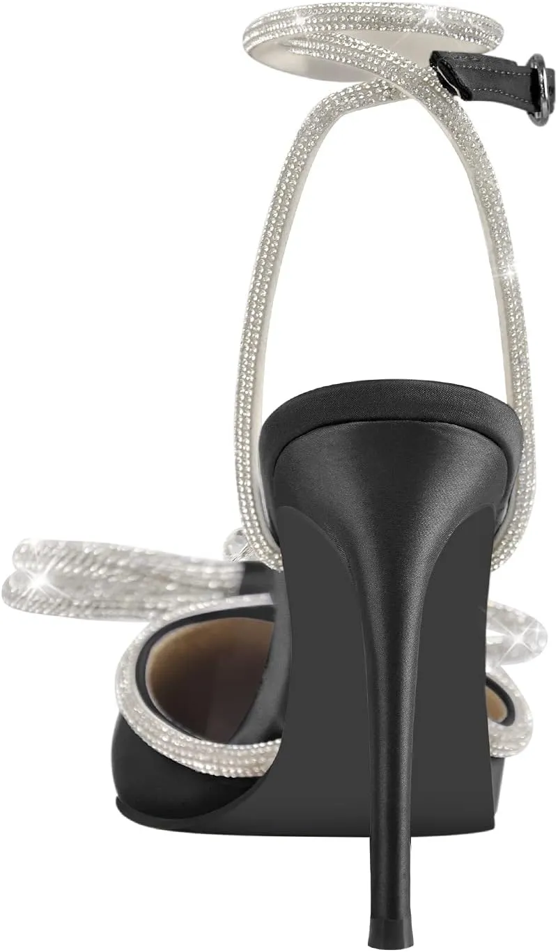 richealnini Women's Lace Up Ankle Strap Buckle Stilettos Sandals