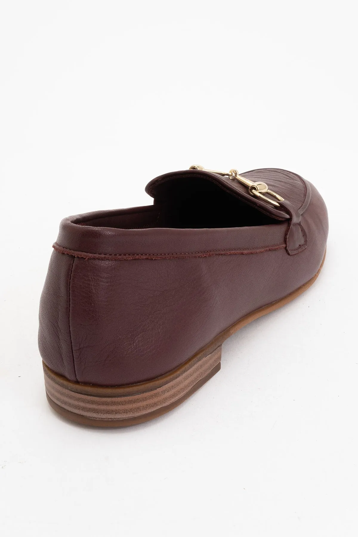 Rory - Burgundy Brown Leather Bit Loafers