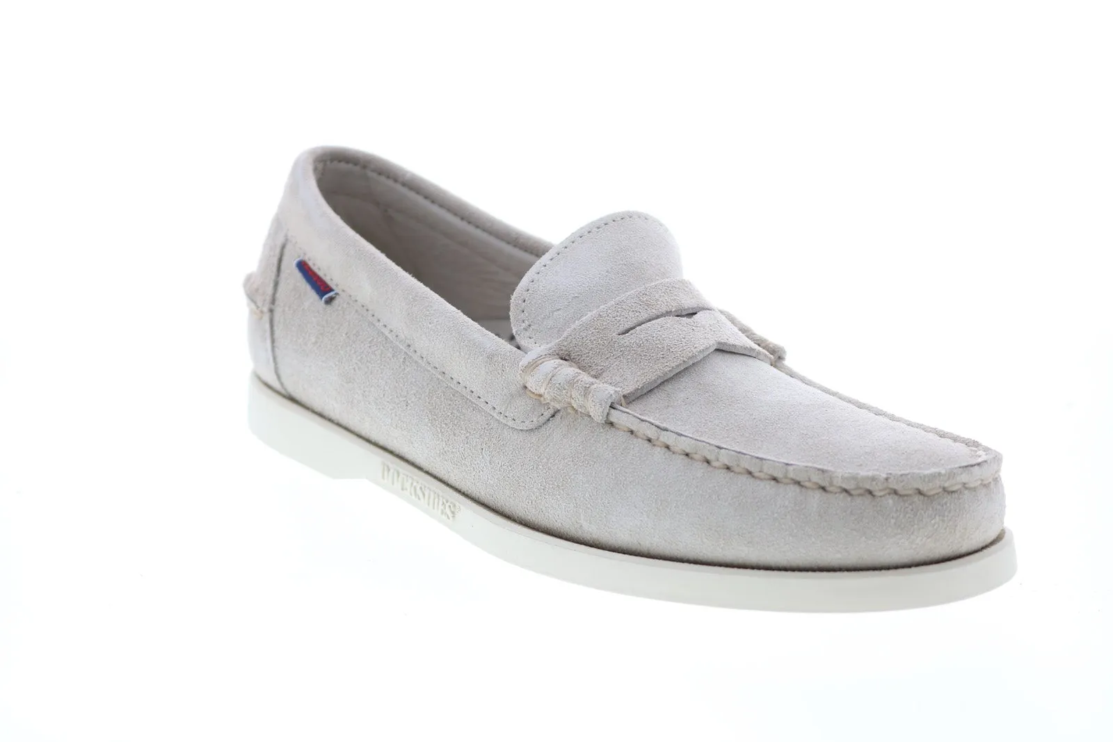 Sebago Dan Boat Flesh Out 7111MSW Mens Gray Loafers & Slip Ons Penny Shoes